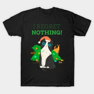 I Regret Nothing Christmas Cat T-Shirt